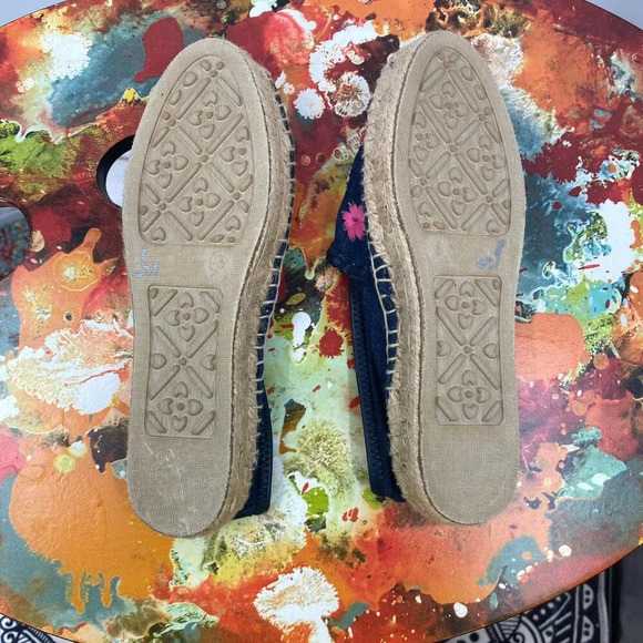 Jack Rogers 1960‎ Espadrille Loafer Flats Womens Size 8M Blue Floral Canvas Slip - Picture 8 of 12